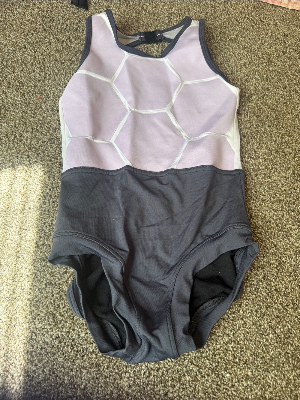 Girls' Lavender and Charcoal One-Piece Bodysuit